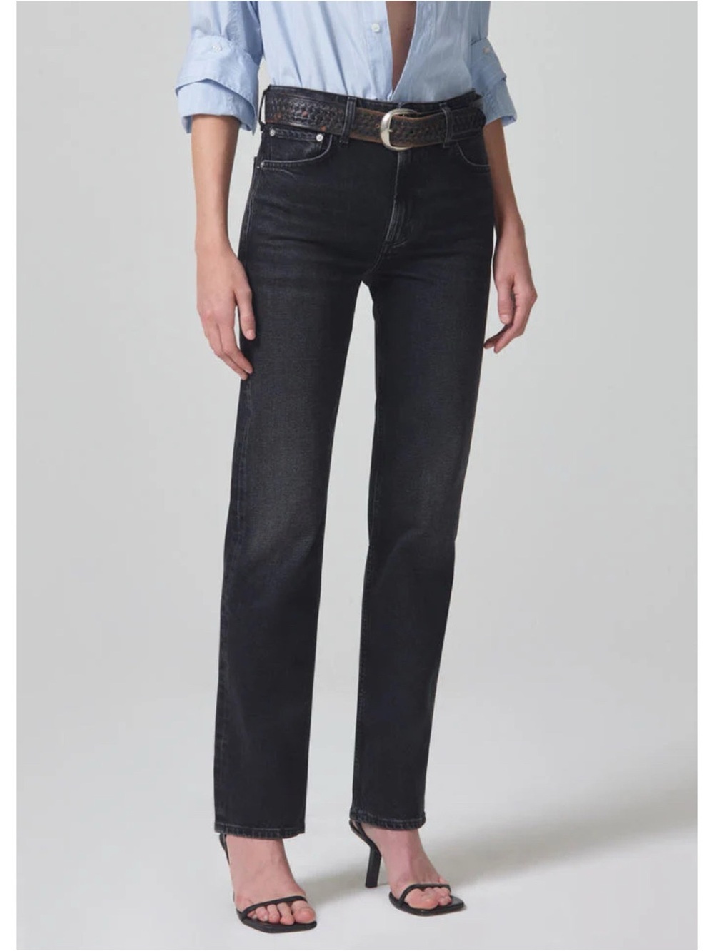 Citizens of Humanity Zurie Straight-Leg Jeans Stormy Black 25